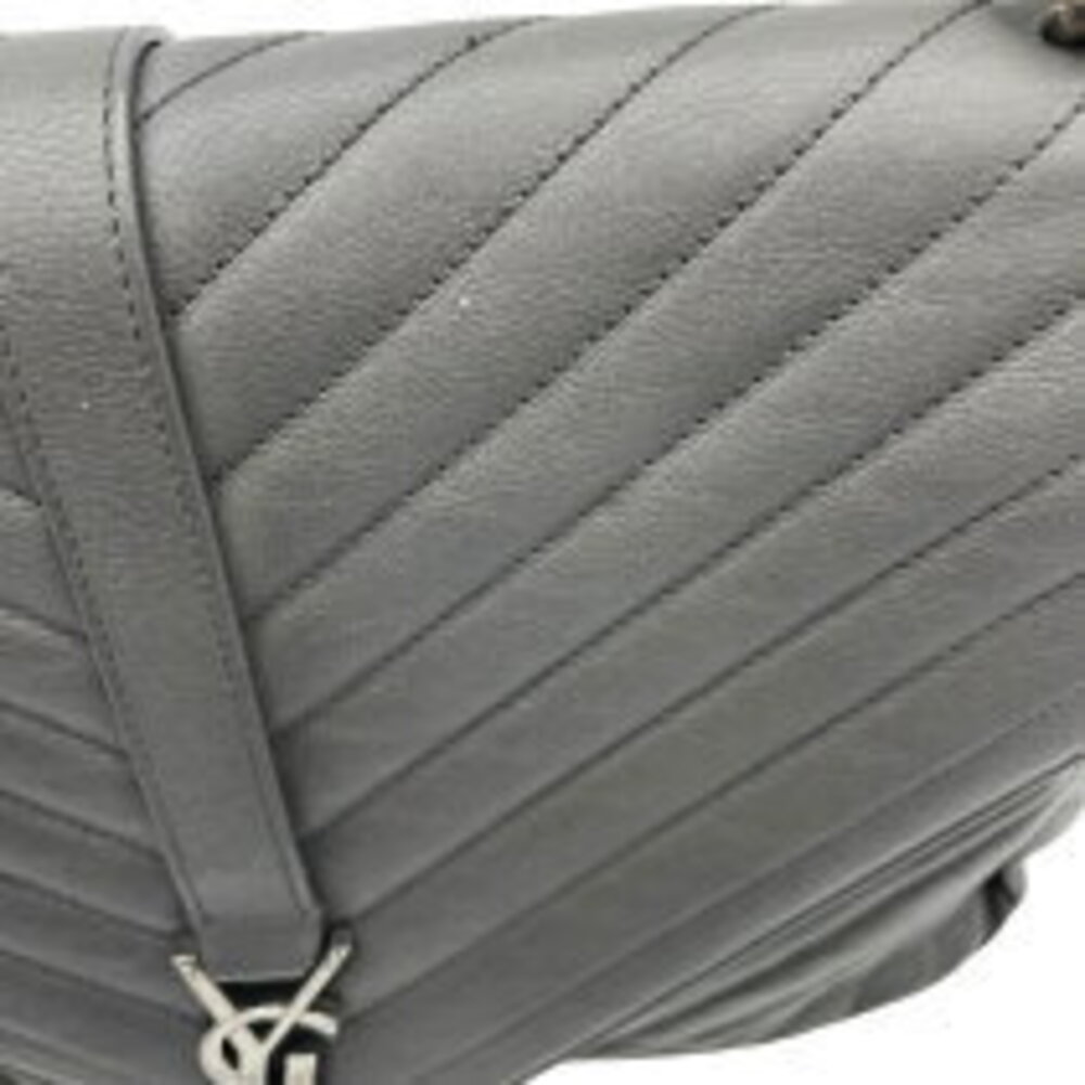 Saint Laurent Classic Shoulder Bag Gray Leather - Picture 10 of 11